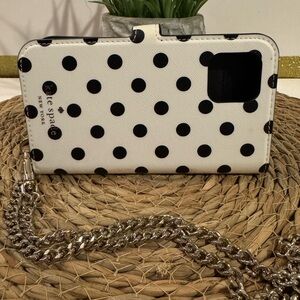 Kate Spade Polka Dot Chain Phone holder - Black and White